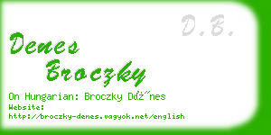 denes broczky business card